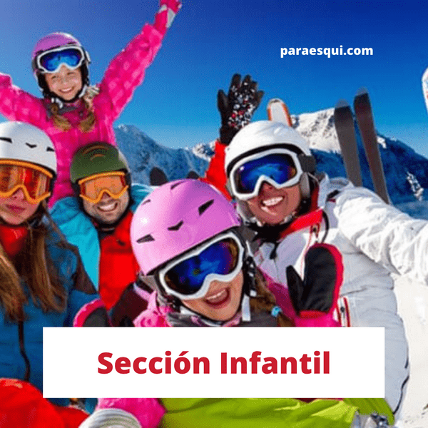 Sección infantil, niños de material de esquí