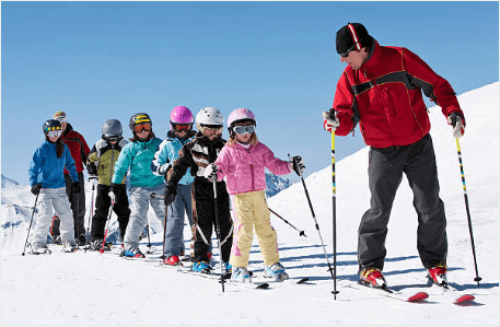Curso de esquí para niños