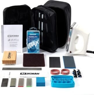 XCMAN Kit completo de esquí y snowboard con plancha de cera, cera de esquí, sintonizador de bordes, PTEX para tuning, reparación y cera